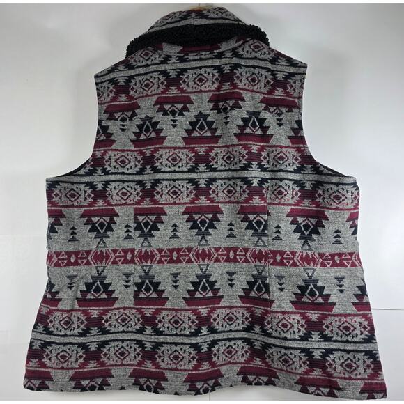 Duluth Trading Women's Sz 2XL Aztec Festivest Sherpa Collar Vest Quilt Lining - Picture 2 of 13